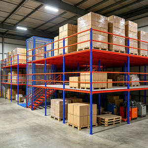 Warehouse Mezzanine Racking System Multi Level Steel Platform Shelving For Industrial Logistics Pallet Storage with Staircase