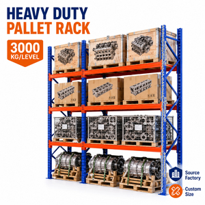 3000KG Heavy Duty Warehouse Shelf Rack 4 Levels For Pallet Storage